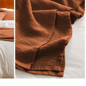 Quince airy organic quince bedspread king terracotta